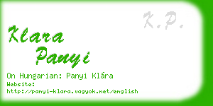 klara panyi business card